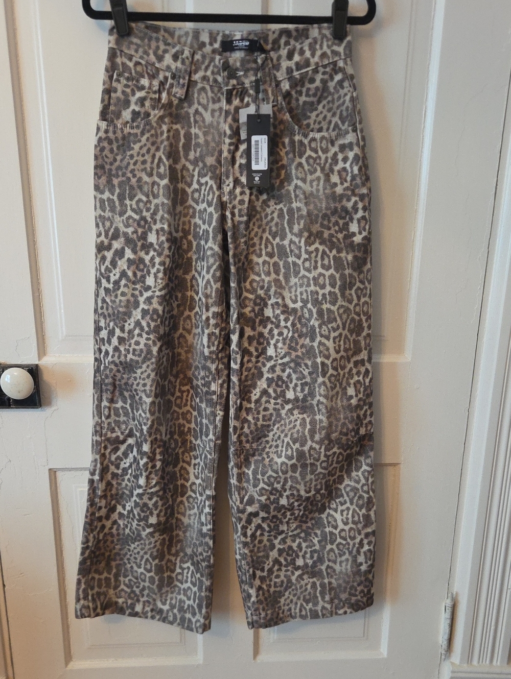 Jaded London Leopard-Effect COLOSSUS Wide Leg Pants - Brown, Tan